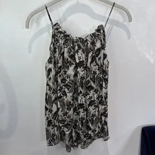 INC International Concepts Flowy Floral Top Women's Size M Black and White