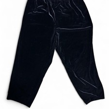 XL Vintage 90s velvet cropped pants relaxed fit elastic waistband.