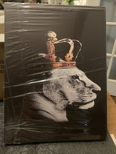 Image of Abstract Wall Art Poster Print Mural Black Lion King Canvas Painting 12x16 in.