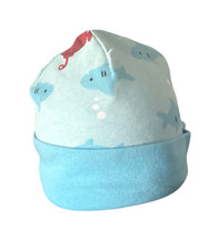 Gymboree Hello Submarine Beanie Boys Sz 6-12 MON Blue Submarine Shark Hat NWT