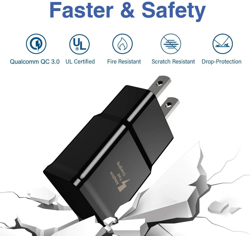 Bloque adaptador de corriente enchufe cargador de pared rápido USB para Samsung LG HTC Google Android Foto 4 de 4