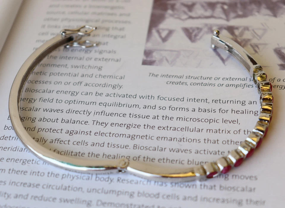 Sterling Silver Round Shape Ruby Bengle Bracelets Ethnic Style For Girls & Women - Image 4 of 4