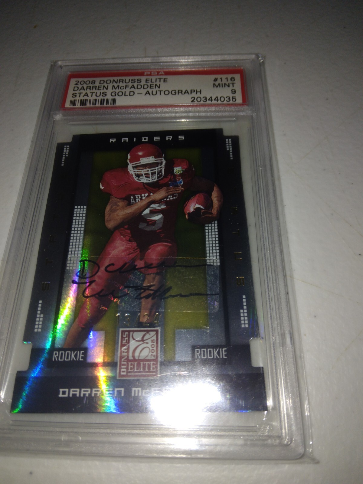 Darren McFadden Donruss Elite #116 Status Gold-Autograph