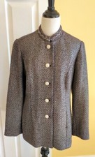 CHICO'S Woven Metallic Purple/Gray Lined Dress Jacket Coat Size 0 NEW