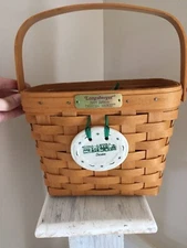 1995 Longaberger Dresden Basket with Protector & Tie-On
