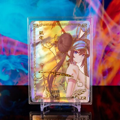 Hilda Waifu Card SZR Custom Flash Rainbow Holo Foil Card Anime ACG Sig Pokemon