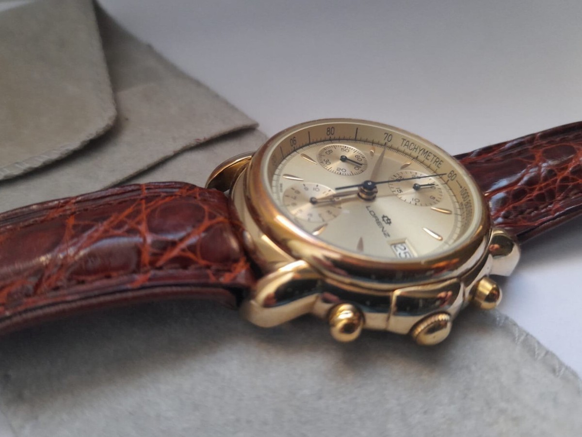 Orologio Lorenz Dorato Automatico Anni 80 90 Cronografo 12719