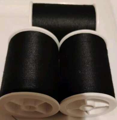Coats & Clark All Purpose Sewing Thread 3 spools 280 yd ea BLACK