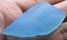 Untreated 64.10 Ct Natural Chalcedony Deep- Blue Translucent Superb Rough Slab