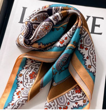 100 Mulberry Silk Scarf Women's Square 53X53CM fashion Printed shawl Scarf Q22