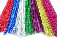 Pipe Cleaners Tinsel Glitter 12 " / 30cm - Kids Xmas Crafts Festive Decorations