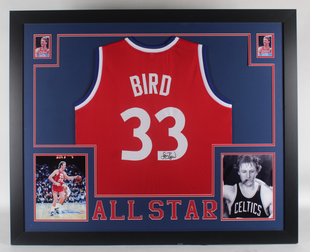 Larry Bird Autographed Signed Boston Celtic 35X43 Framed All Star Game Jersey (Beckett Loa) 