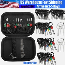100x Pin Ejector Wire Kit Extractor Connector Puller Car Terminal Removal Tool