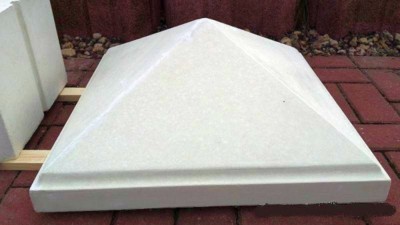 Pyramide, Abdeckplatte für Tor und Zaunspfeiler [BAD-7661] 55 x 55 cm Gartendeko