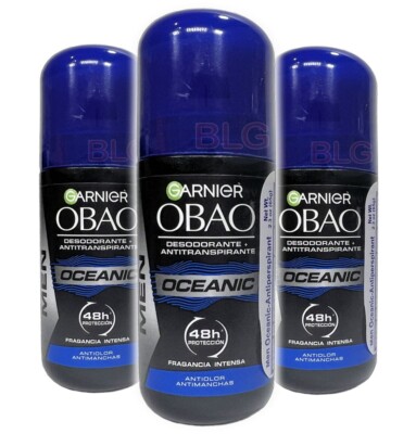 Garnier OBAO OCEANIC Deodorant Antiperspirant Roll-Ons 48 Hour Deodorants 3-Pack