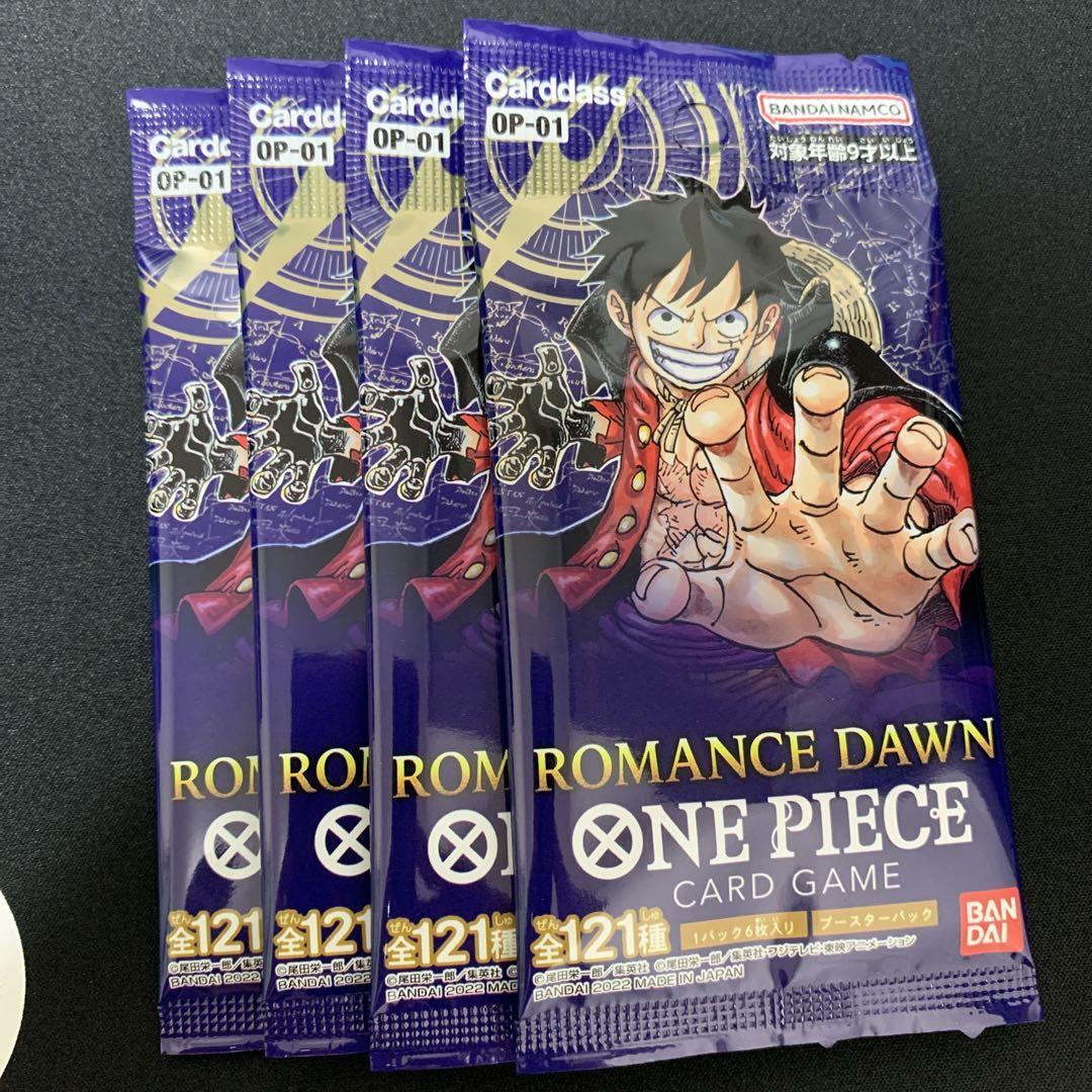 ONE PIECE ROMANCE DAWN OP-01 booster pack x 4 card game anime