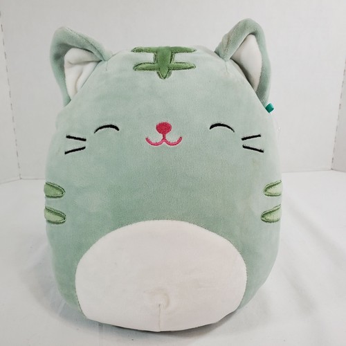Juguete de peluche de peluche Squishmallow de 8 pulgadas verde con gato atigrado gatito - Imagen 1 de 12