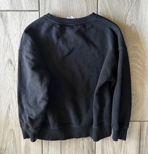 zara girls sweatshirt size 8 black with flowers believe in yourself - Picture 3 of 3