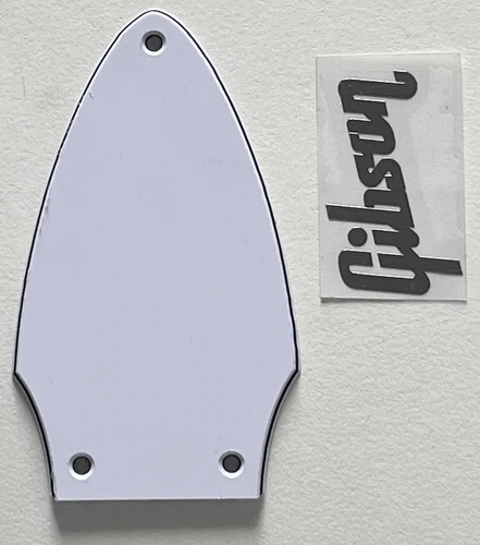 3 Ply White Pickguard Fit Gibson Flying V Truss Rod Cover+silver Decal Guitar