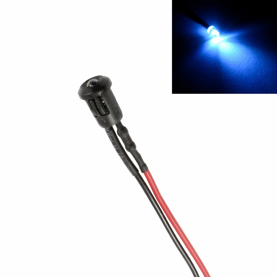 SWITCH ELECTRONICS White Pre Wired 3mm LED + Bezel Holder Light Lamp 12V