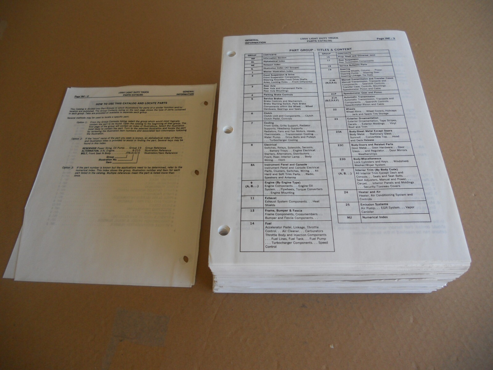 Original 1994 Mopar Dodge Dakota & Ram Truck & Ram B Van Parts Catalog