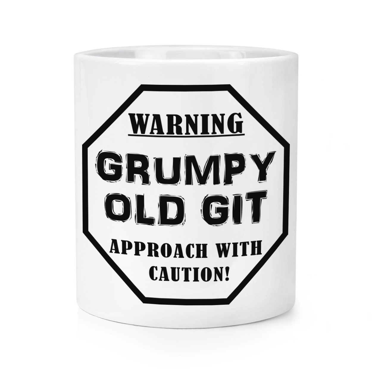 Warning Grumpy Old Git Caution Makeup Brush Pencil Pot - Dad Fathers Day
