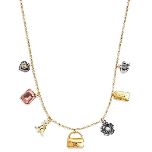 Collana con ciondolo COACH Signature Tabby AUTENTICA NUOVA!