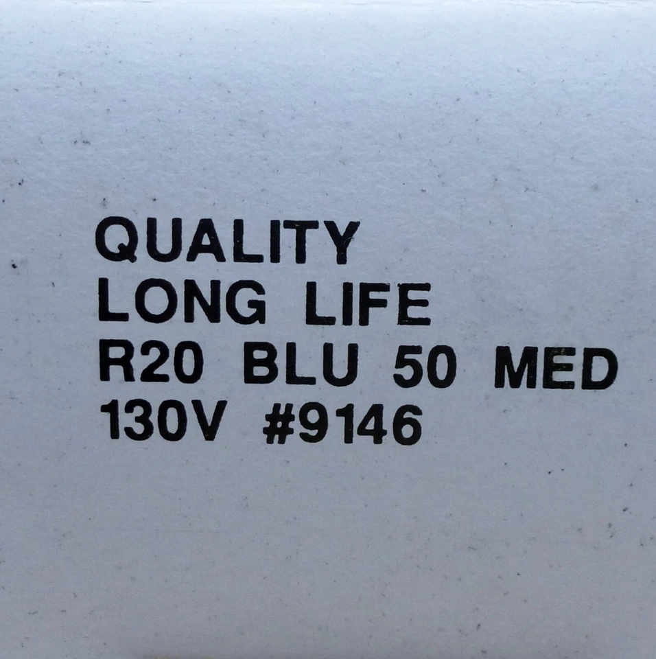 5 Pack Of 50 Watt R20 BLUE FLOODLIGHT LONG LIFE LIGHT BULBS Dimmable Halco #9146 - Image 3 of 3