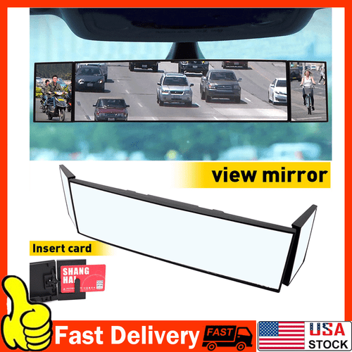 390mm Foldable Car Interior Rear View Mirror Rearview Wide Angle Blind Spot Auto - Bild 18 von 19