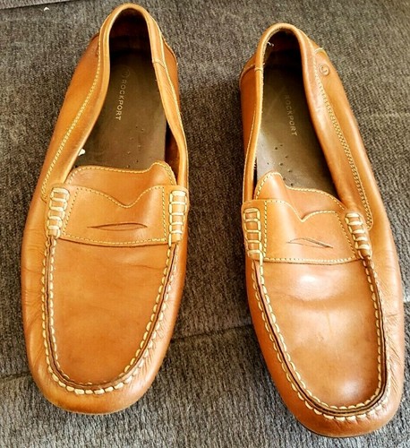 Rockport Lujo Cuero Marrón Sin Cordones Mocasines para Conducir Penny Para  Hombre Talla 11.5 | eBay