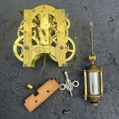 ANSONIA Clock Co. New York 1900's Parts 9 1/4 Movement Pendulum