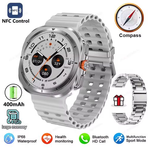 DT Ultra Smart Watch 2025- Silver Plus Steel Strap - 第 1/6 張圖片