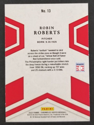 Robin Roberts 2023 Panini Vertex Baseball Card #13 (NM) | eBay