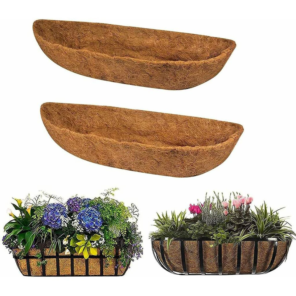 2+2free Trough Coco Liner Planting Flower Wall Hanging Basket Planter Window Box - Image 2 of 4