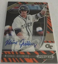 2020 Prizm Draft Picks Baseball Michael Guldberg Georgia Tech Prizm Auto #d 25
