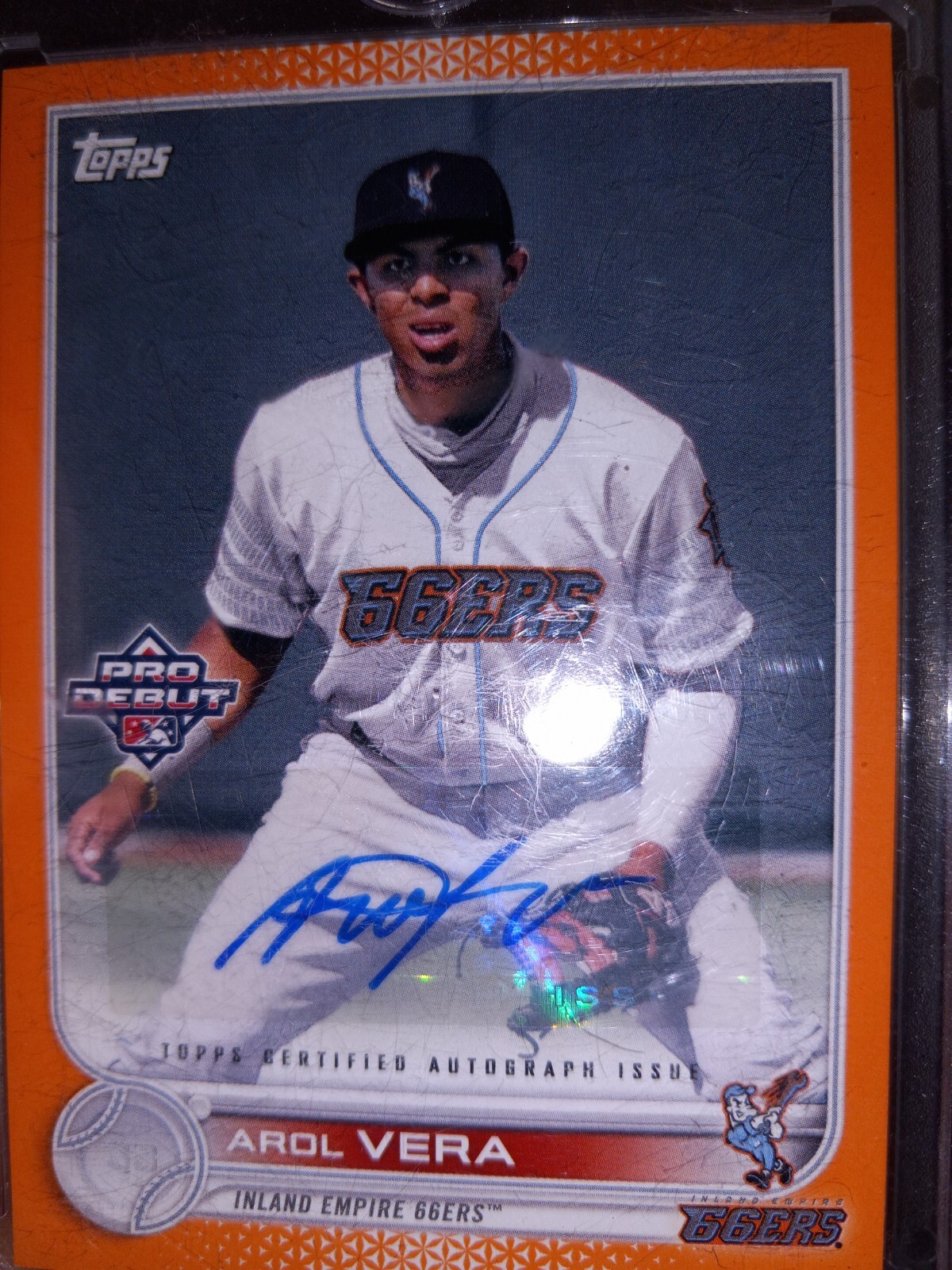 2022 topps pro debut arol vera orange /25 auto