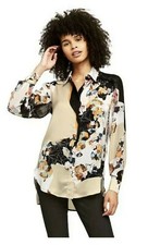 3.1 PHILLIP LIM FLORAL HIDING BUTTONS  BLOUSE - TUNIC SIZE M