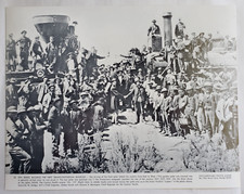 VINTAGE 11x14 PHOTO FIRST TRANSCONTINENTAL RAILROAD DRIVING OF THE LAST SPIKE
