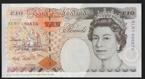 BILLETE DE 10 LIBRAS ESTERLINAS B382 INFERIOR 1999 - KL01 - SIN CIRCULAR - SELECCIONA TU BILLETE - Imagen 4 de 7