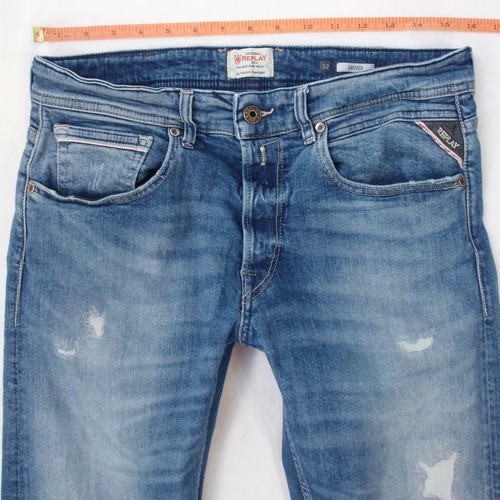 Mens Replay MA972 GROVER Regular Straight Stretch Blu… - Gem
