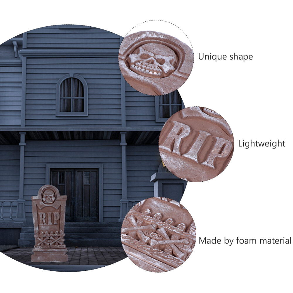 White Foam Halloween Tombstone Decoration Tricky Ornament DIY