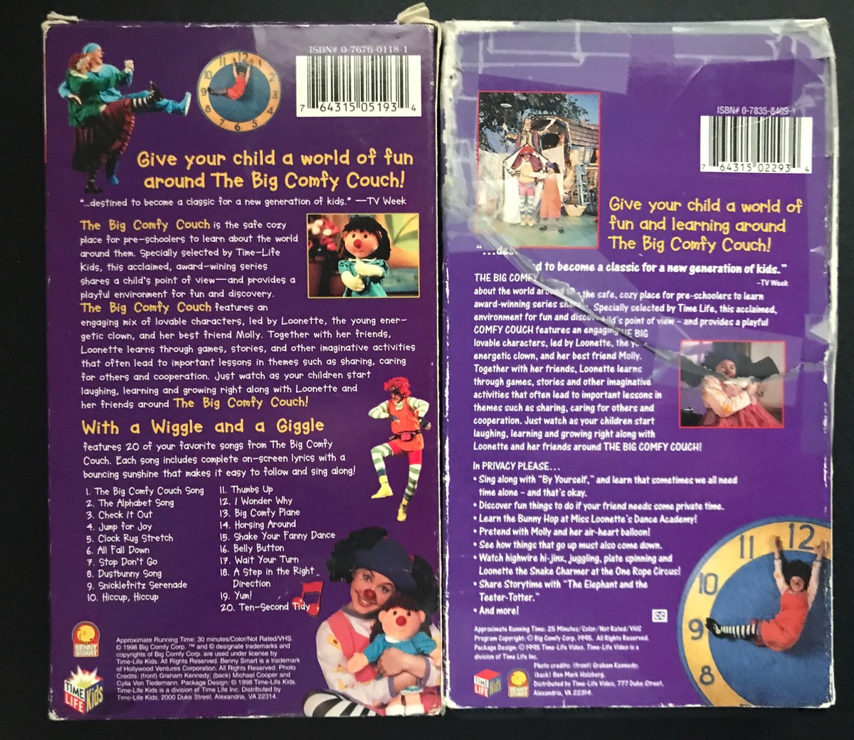 Lot Of 2 The Big Comfy Couch Sing-Along A Wiggle And A Giggle