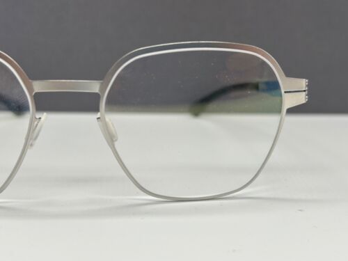Ic Berlin Brille Herren Damen silber matt blau rund eckig Panto Theda NP:499€ - Bild 3 von 12