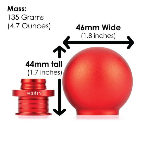 Perilla de cambio de bola de bajo perfil ACUITY POCO roja Acura RSX Honda Civic CRZ Accord Fit - Imagen 4 de 12