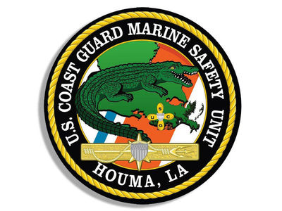 8cm 2xAufkleber Uscgc Coast Guard Marine Safety Houma Louisiana Seal F3251