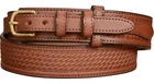 Medium Brown Basket Weave Ranger Belt with Small Stitching Quality USA Handcraft