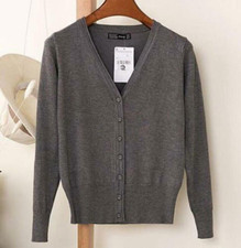 Womens Cardigan Long Sleeve Ladies Knitted Top Outwear Cardigans Plus Size 8-24