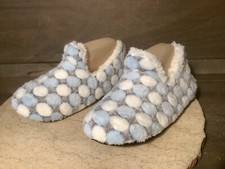 Women's PLUSH LOAFER STYLE SLIPPERS TEAL SIZE XL  8-10  NEW SOFT COMFORT 