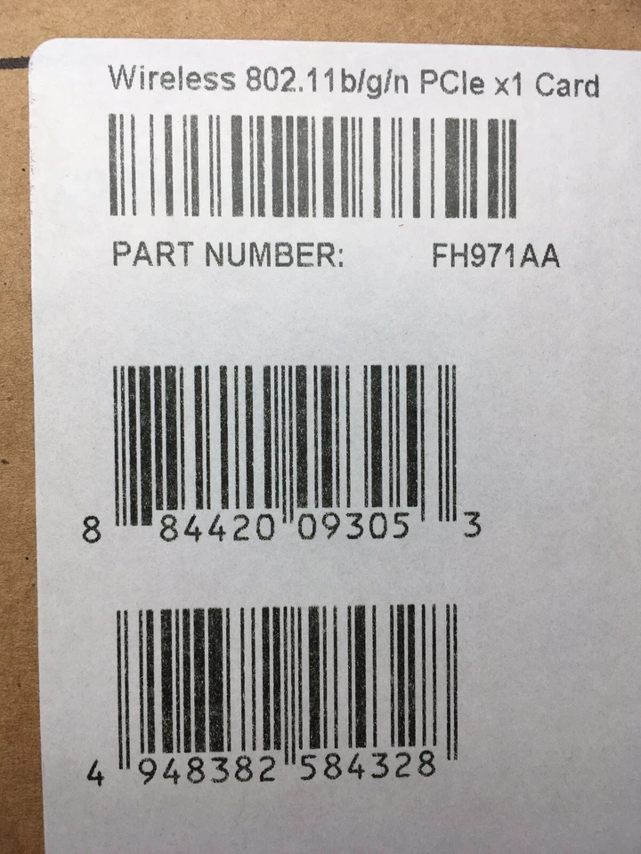 Lot of 12 NEW HP FH971AA Wireless 802.11 b/g/n PCIe x1 Card WPA2 Sealed - Image 4 of 4