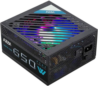 NEW AZZA ATX 650W 80+ Bronze 120mm Digital RGB Gaming PC Power Supply